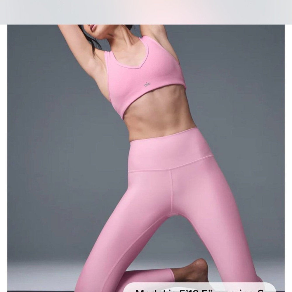 Alo Pink Sports Bra and Leggings Set